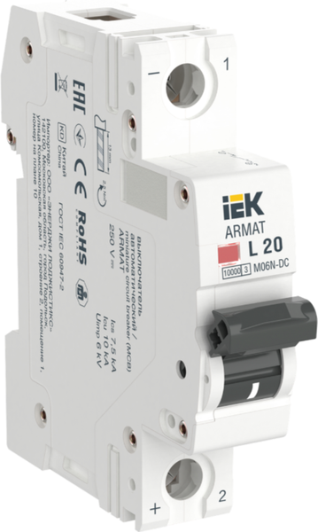 Выключатель автоматический IEK AR-M06N-1-L020DC