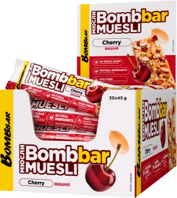 Энергетические батончики Bombbar Мультизлаковый Вишня - фото