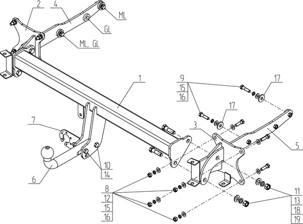 Фаркоп Avtos MB 07