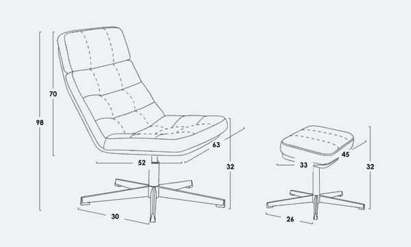 Кресло мягкое LAGOMA Леон с банкеткой