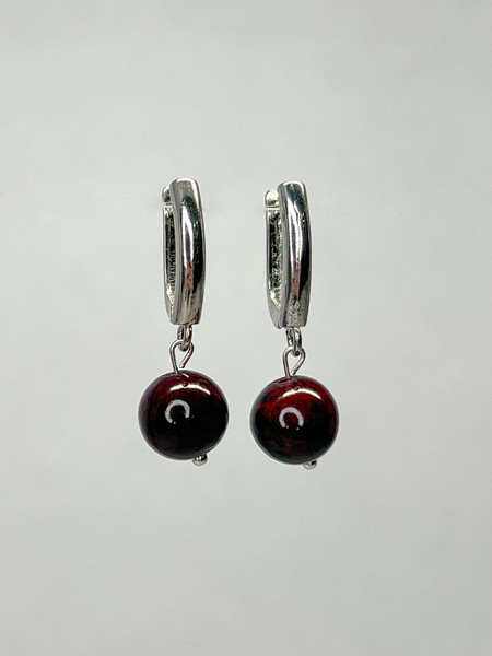 Серьги Wolves Гранат Серебрение 1790