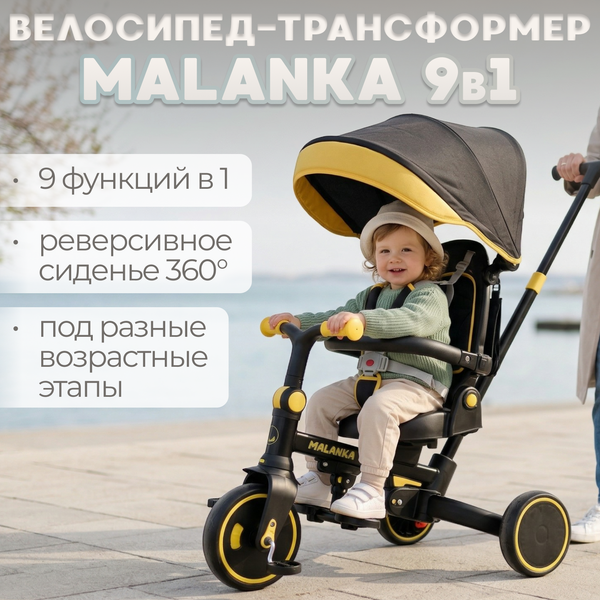 Трехколесный велосипед с ручкой Bubago Malanka / BG 211-3