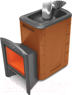 Печь-каменка ТМФ Гейзер 2014 Inox Витра (терракота, ЗК) - фото
