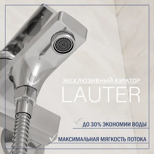 Смеситель Lauter Silk 21СК6572С с душевым гарнитуром Vibe 63067