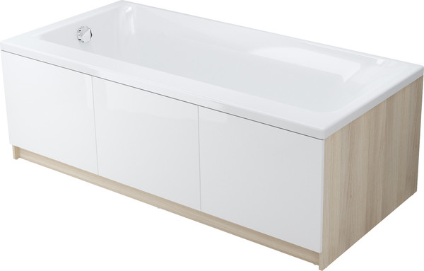 Ванна акриловая Cersanit Smart 170x80 R 63351 с сифоном Prime 64287 (сифон черный)