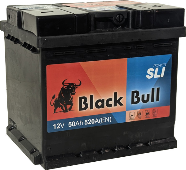 Автомобильный аккумулятор BLACK BULL SLI R+ 520A / 6СТ-50.0SLI (50 А/ч) - фото