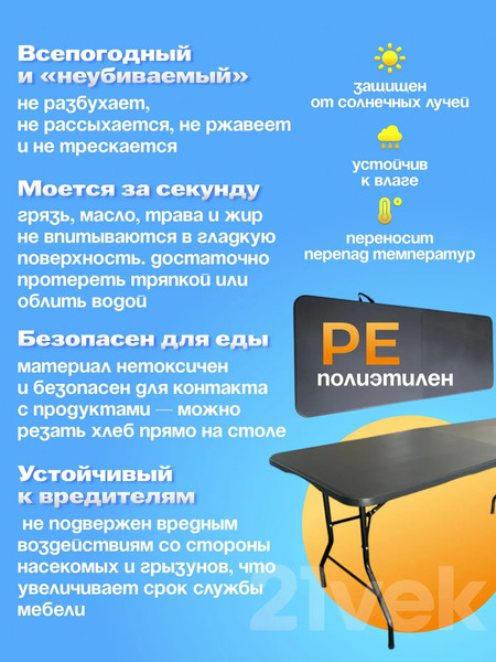 Комплект складной мебели Sundays Garden Стол WD0112 + Кресло Sundays ZC-CC005