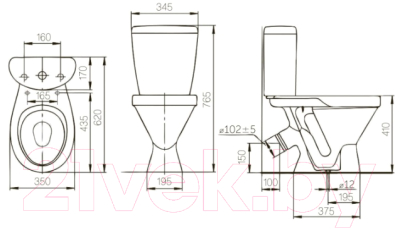 Унитаз напольный Rosa Элегант