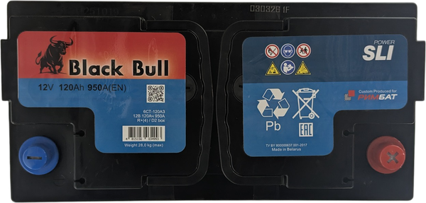 Автомобильный аккумулятор BLACK BULL R+ 950A / 6СТ-120АЗ