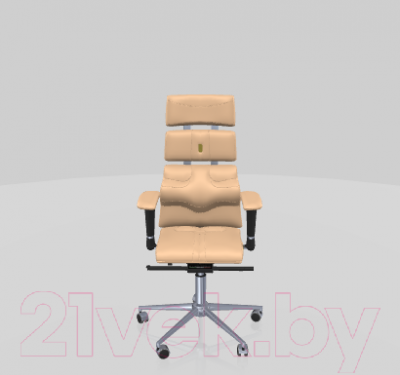Кресло офисное Kulik System Pyramid экокожа (бежевый с подголовником)