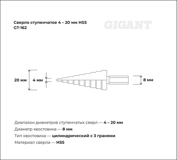 Сверло Gigant GT-162