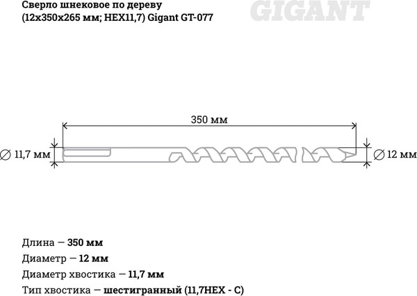 Сверло Gigant GT-077