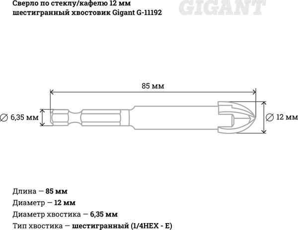 Сверло Gigant G-11192