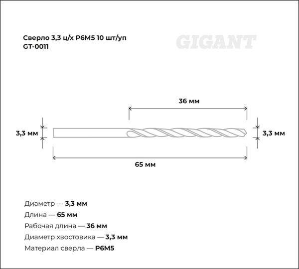 Набор сверл Gigant GT-0011