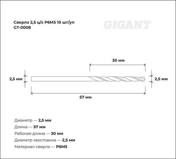 Набор сверл Gigant GT-0008
