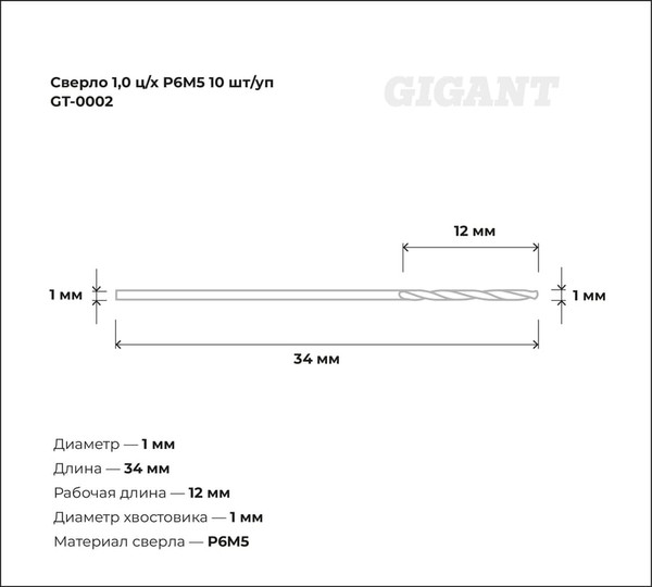 Набор сверл Gigant GT-0002