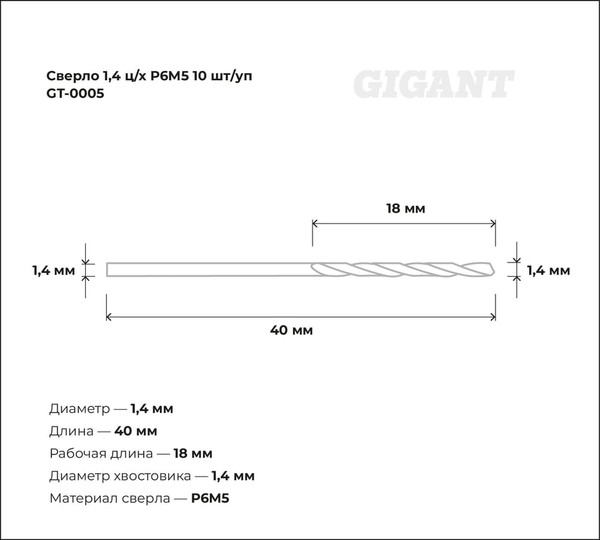 Набор сверл Gigant GT-0005