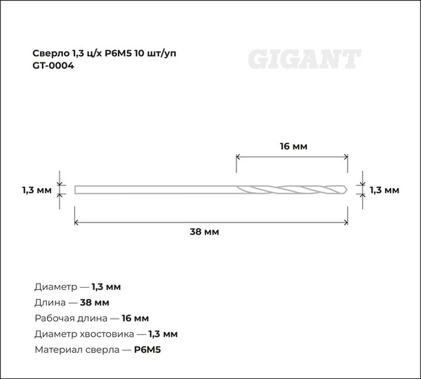 Набор сверл Gigant GT-0004