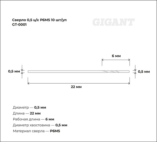 Набор сверл Gigant GT-0001