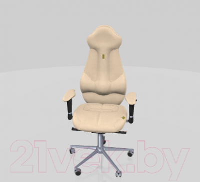 Кресло офисное Kulik System Imperial азур (кремовый с подголовником)
