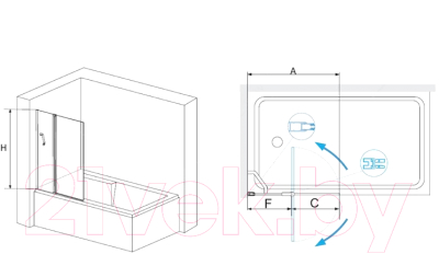 Стеклянная шторка для ванны RGW SC-11B 03111110-14