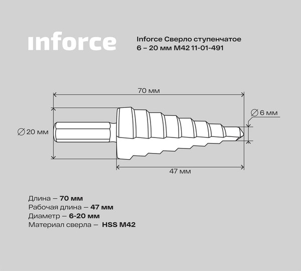 Сверло Inforce M42 11-01-491