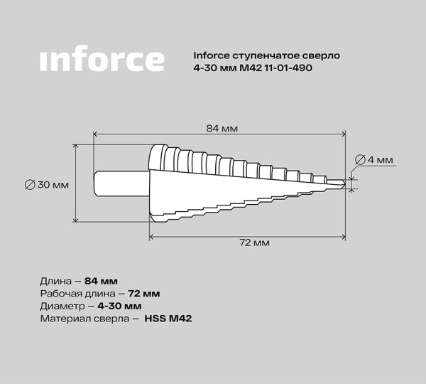 Сверло Inforce M42 11-01-490