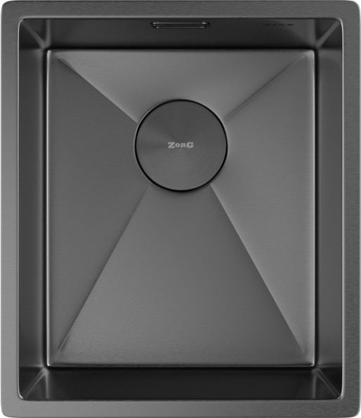 Мойка кухонная ZORG Zerox 38 U / IF PVD Gunblack - фото