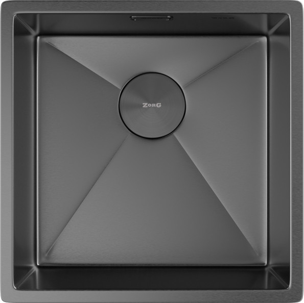 Мойка кухонная ZORG Zerox 44 U / IF PVD Gunblack - фото