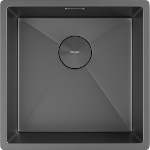 Мойка кухонная ZORG Zerox 44 U / IF Zurinox PVD Gunblack - фото
