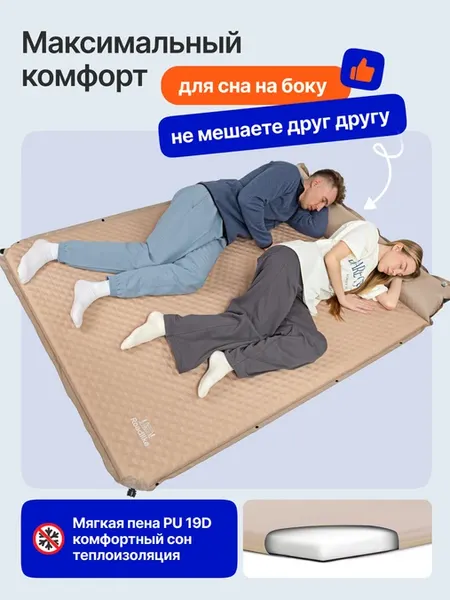 Туристический коврик RoadLike ComfortDuo 437154 (серый)