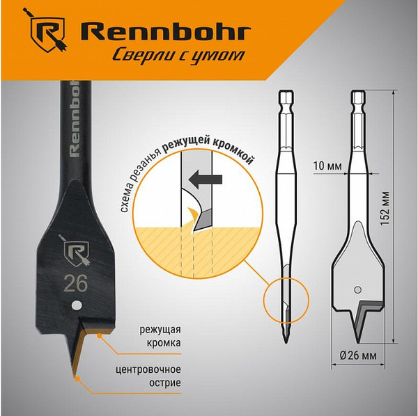 Сверло Rennbohr Turbo 26x152мм / 759026