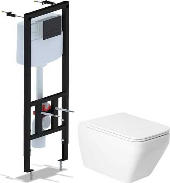 Унитаз подвесной с инсталляцией Saniteco KW-9010W + Ани Пласт WCP1430