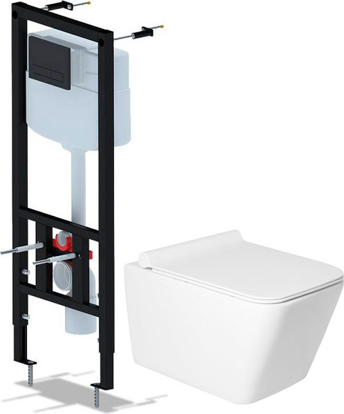 Унитаз подвесной с инсталляцией Saniteco KW-9004W + Ани Пласт WCP1430