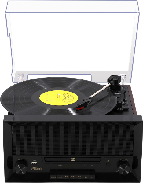 Проигрыватель виниловых пластинок Ritmix LP-400B (коричневый) - фото