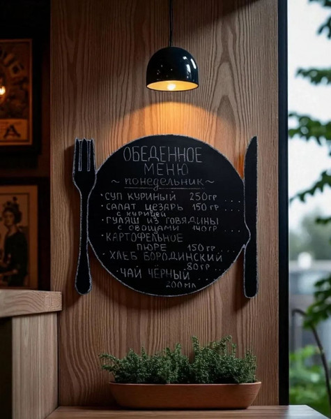 Меловая доска KraftHouse Тарелка 49x56x2см / 2046720106460