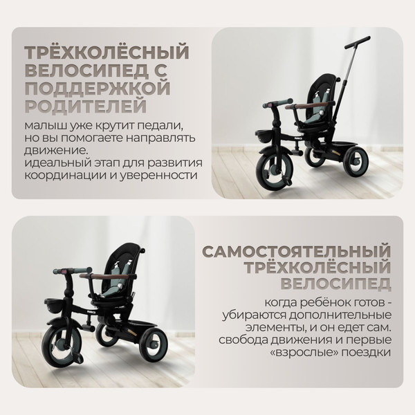 Трехколесный велосипед с ручкой Bubago Marco / BG 214-4