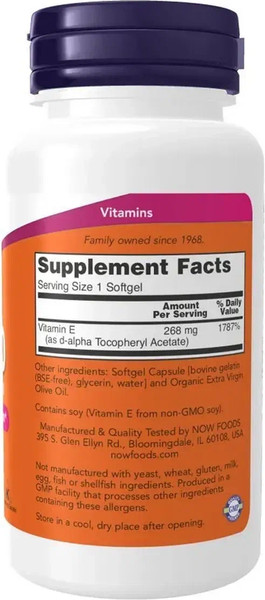 Витамин NOW E 400 IU With Mixed Tocopherols