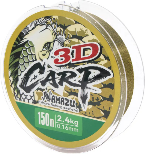 Леска монофильная Namazu 3D Carp L-150м d-0.16мм test-2.4кг 3D Camo / N3DC150-0.16 - фото