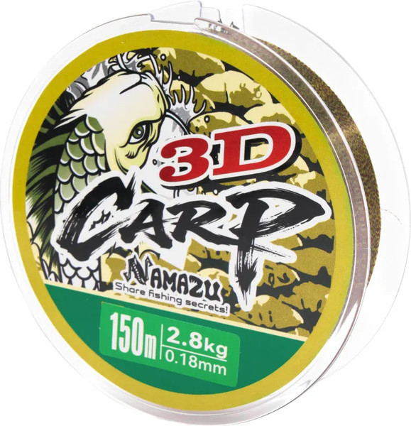 Леска монофильная Namazu 3D Carp L-150м d-0.18мм test-2.8кг 3D Camo / N3DC150-0.18 - фото