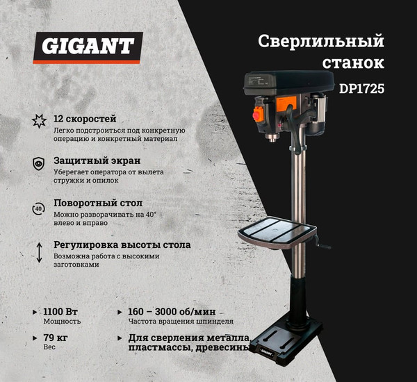 Сверлильный станок Gigant DP1725