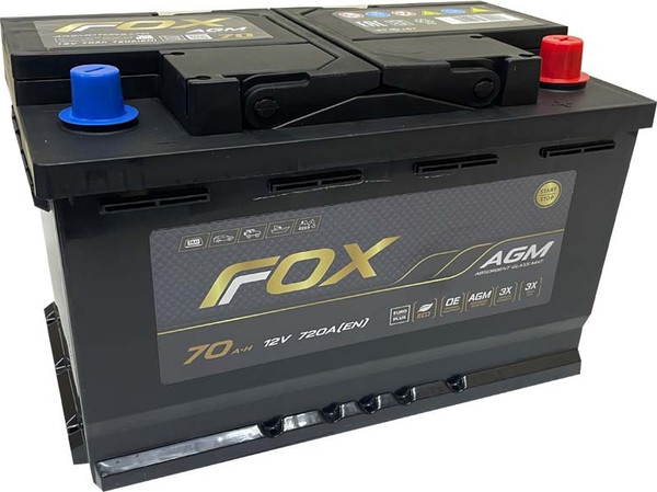 Автомобильный аккумулятор FoX 720A L312V70 AH/L3-AGM / FOXL3.70.720.AGM (70 А/ч) - фото