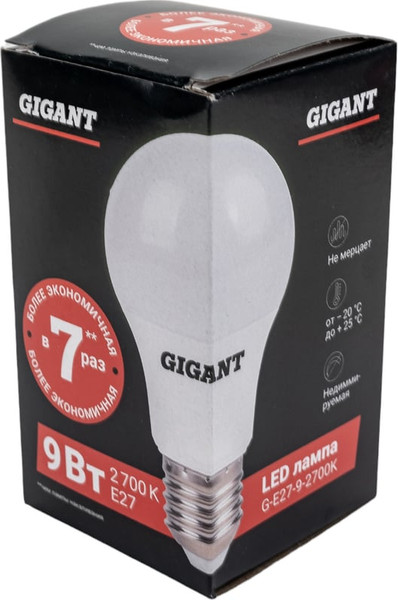 Лампа Gigant G-E27-9-2700K