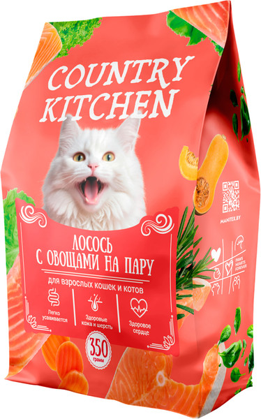 Сухой корм для кошек Manitex Country Kitchen Для взрослых Лосось с овощами на пару - фото