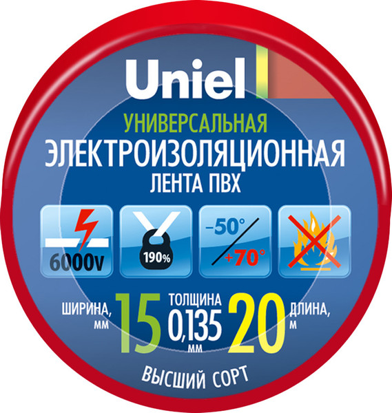 Изолента Uniel UIT-135P 20/15/01 / 04487 - фото