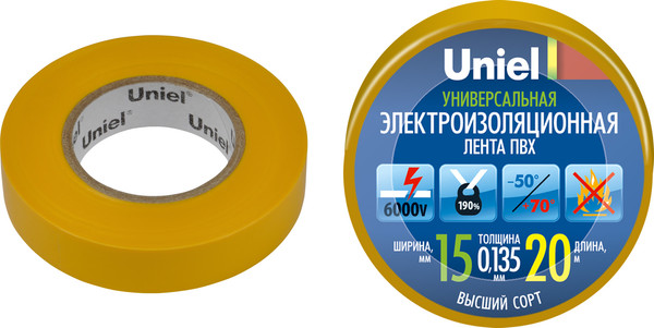 Изолента Uniel UIT-135P 20/15/01 / 04489