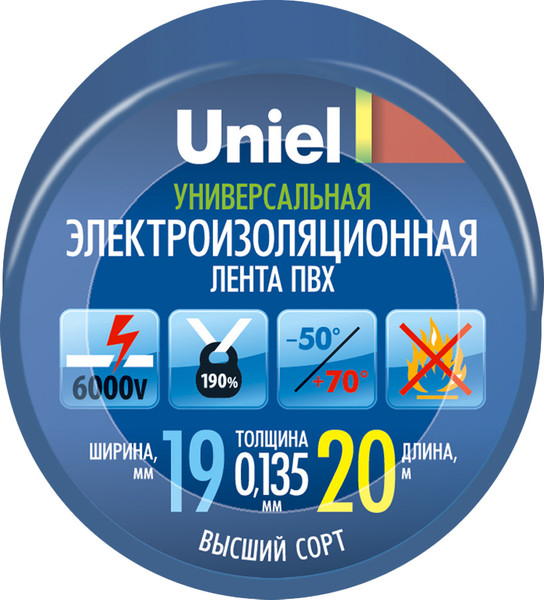 Изолента Uniel UIT-135P 20/19/01 / 04477