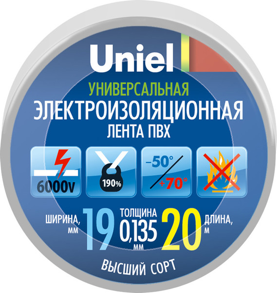 Изолента Uniel UIT-135P 20/19/01 / 04481 - фото