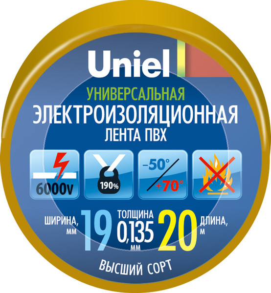 Изолента Uniel UIT-135P 20/19/01 / 04482 - фото