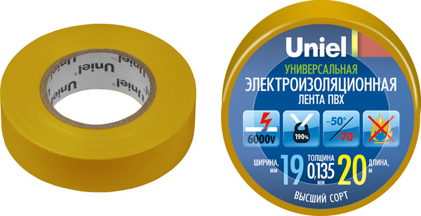 Изолента Uniel UIT-135P 20/19/01 / 04482